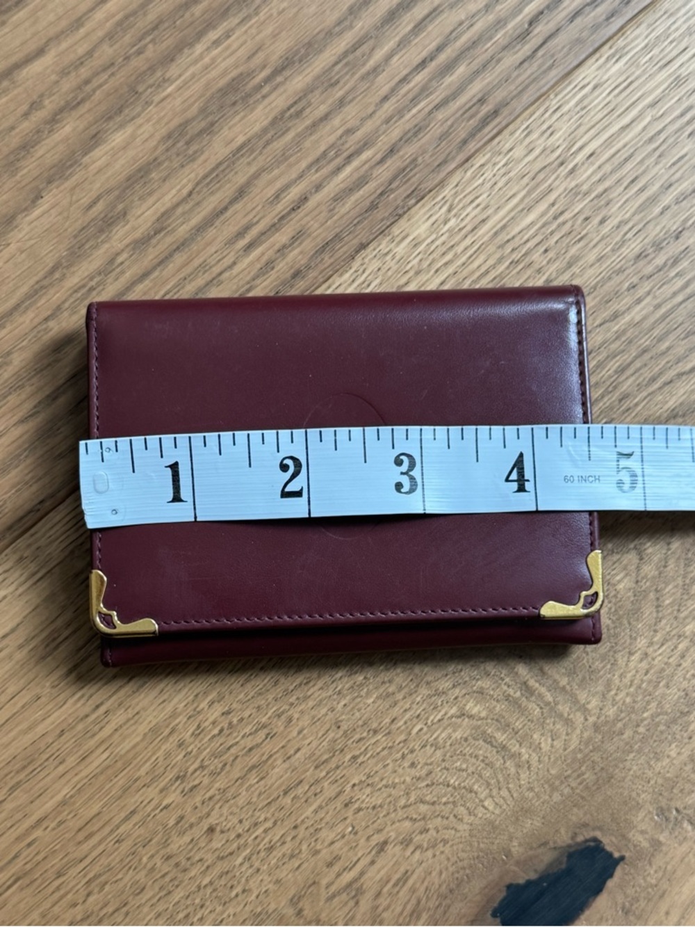 Cartier “Must De Cartier” Burgundy Calfskin Card Holder - GUC+ - Vintage Y2K - Picture 9 of 11